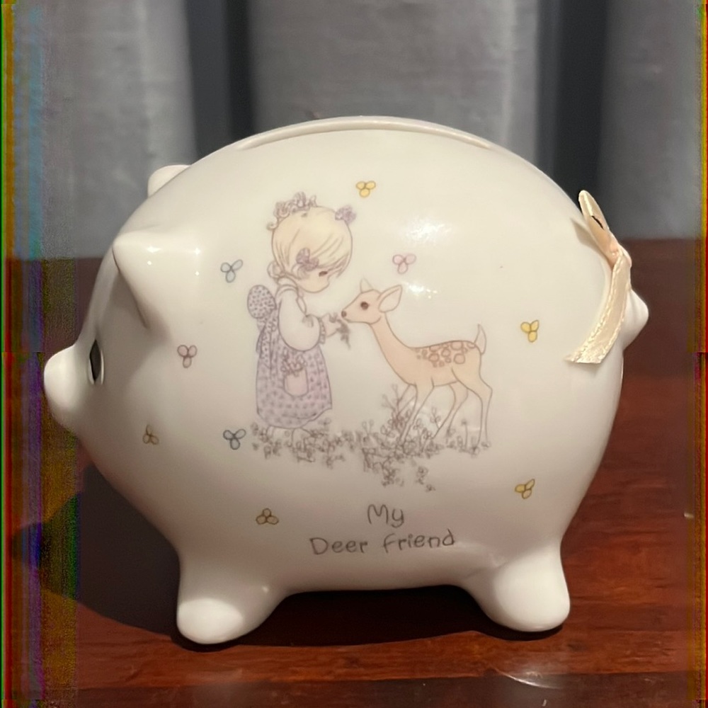 Precious Moments Small Piggy Bank “My Deer Friend”